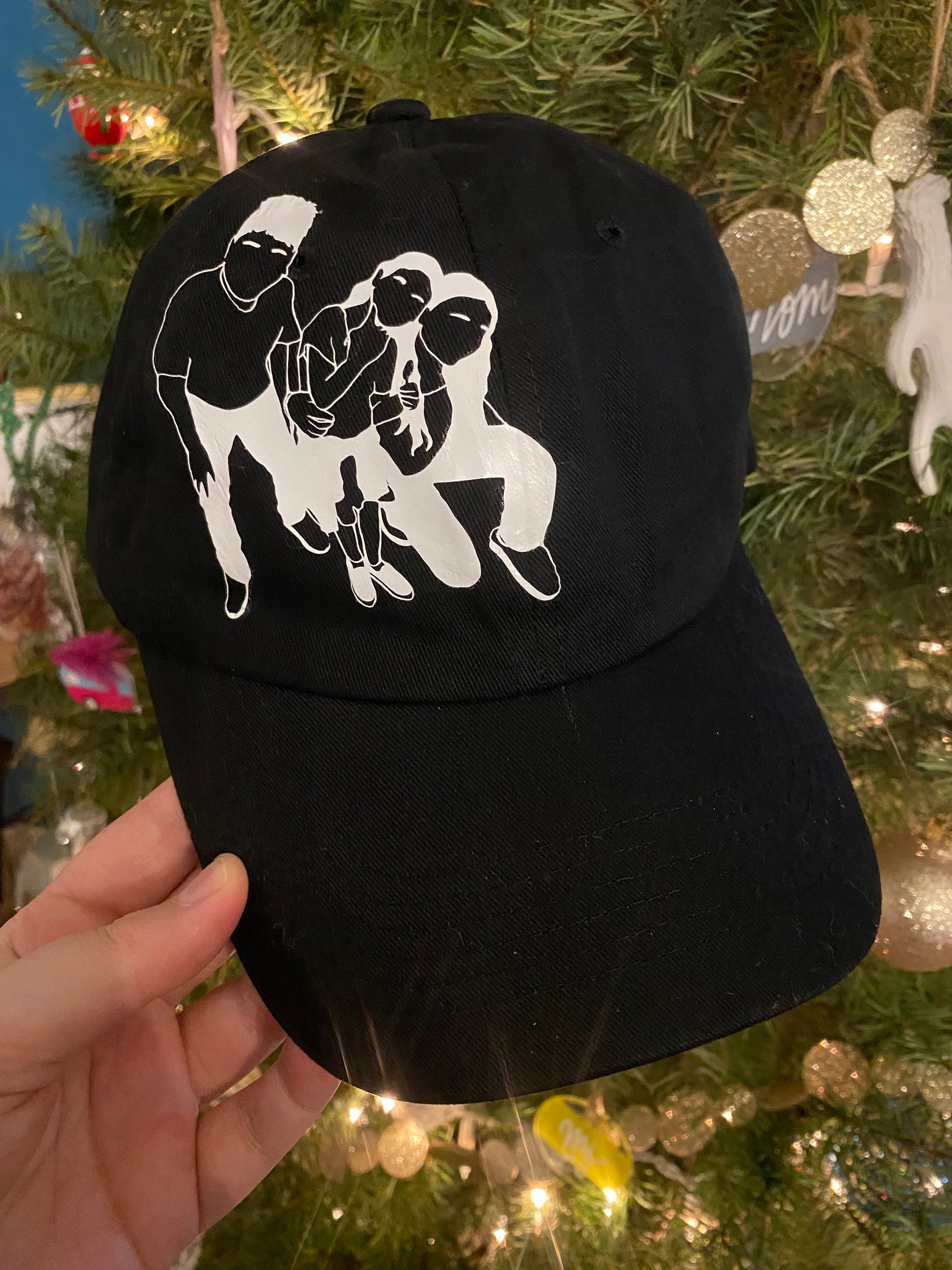 BLACK LINED DRAWING - CUSTOM GOLF HAT