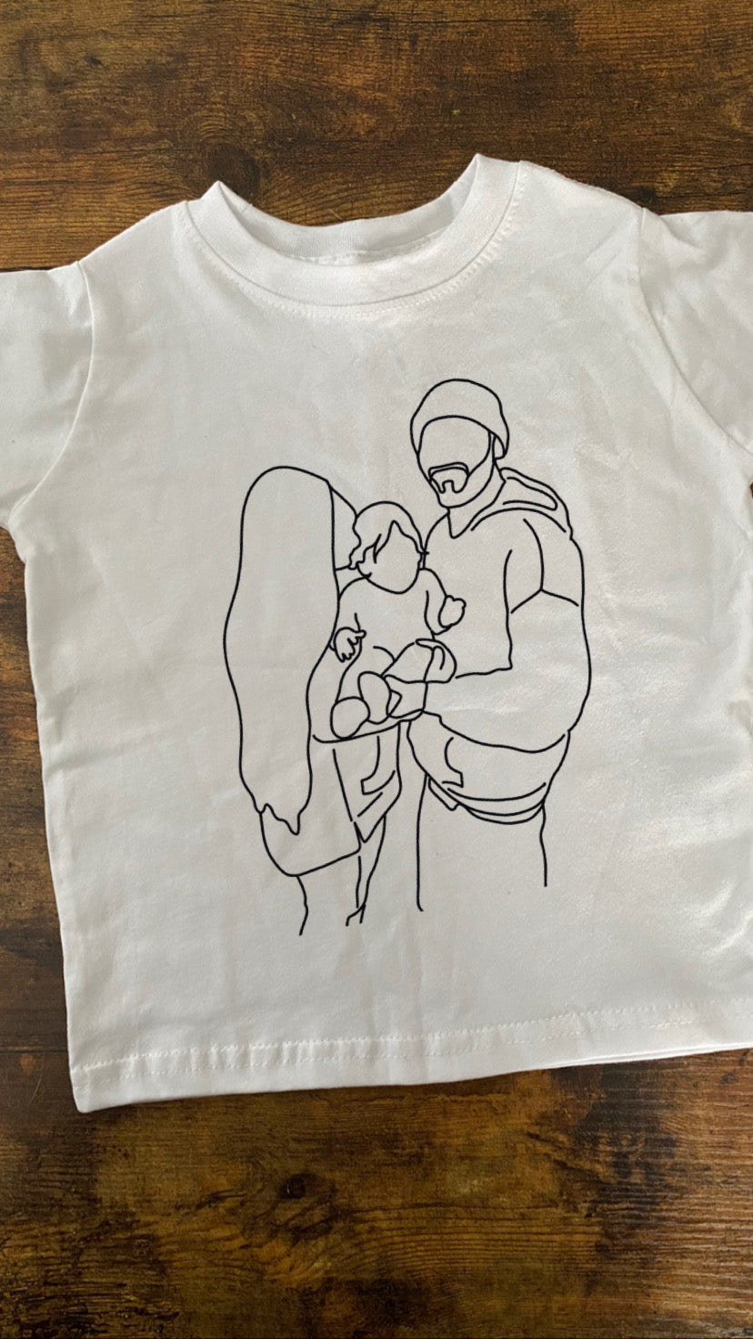 BLACK LINE DRAWING - CHILD SIZE SHIRT