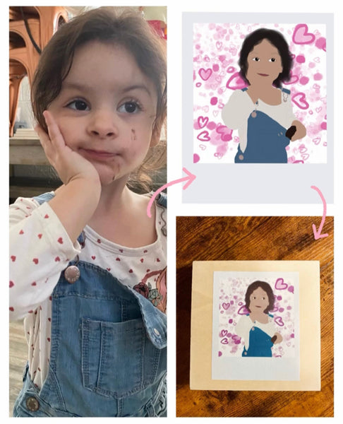 CUSTOM POLAROID STYLE | FULL FACE AND BACKGROUND | WOOD OR CANVAS