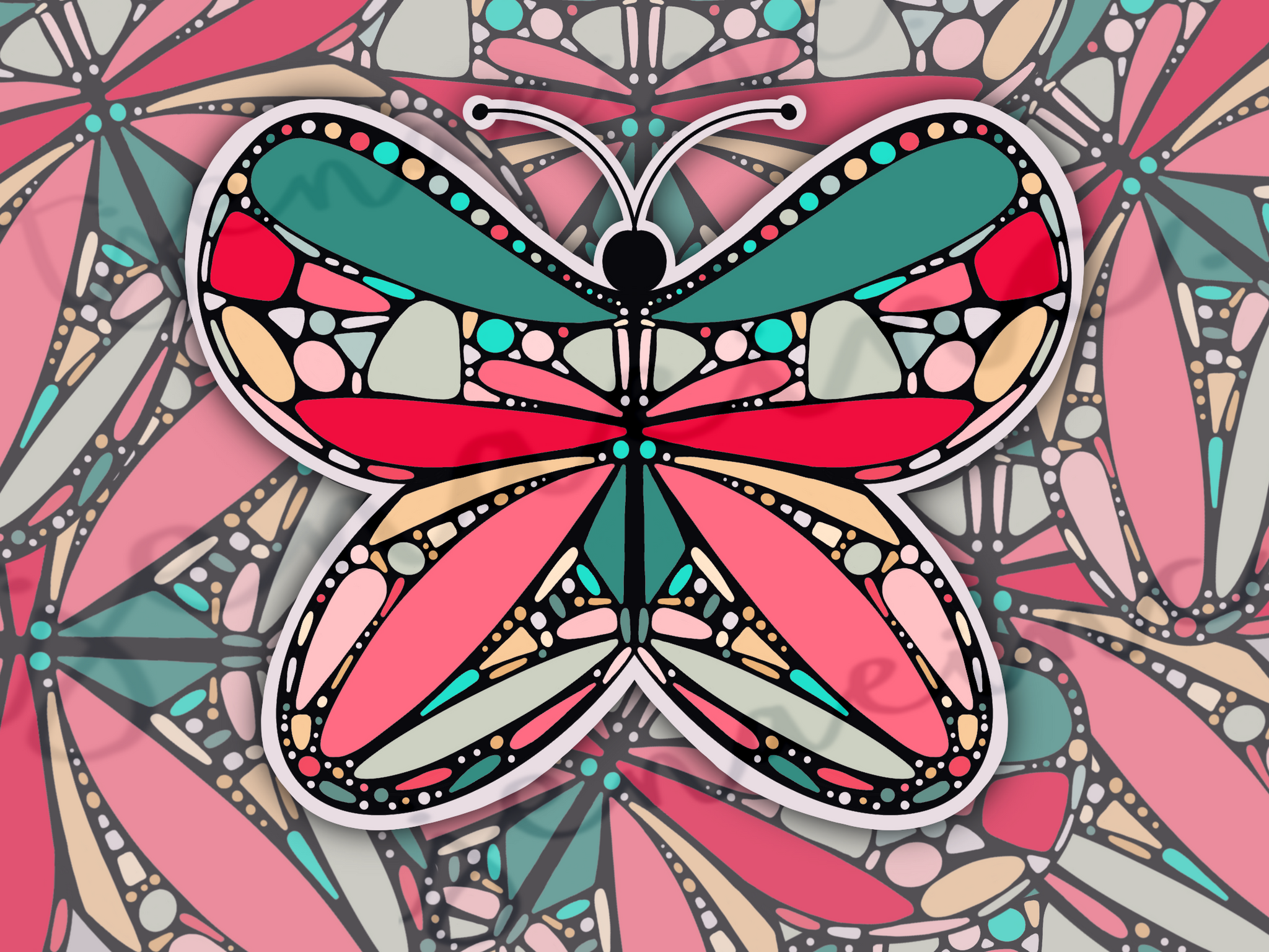 MOSAIC BUTTERFLY MATTE STICKER